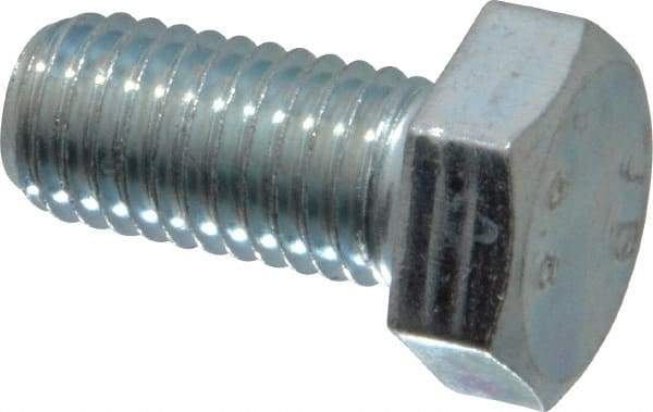 Value Collection - M12x1.75mm Metric Coarse, 25mm Length Under Head Hex Head Cap Screw - Fully Threaded, Grade 8.8 Steel, Zinc-Plated Finish, 19mm Hex - Apex Tool & Supply