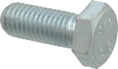 Value Collection - M12x1.75mm Metric Coarse, 30mm Length Under Head Hex Head Cap Screw - Fully Threaded, Grade 8.8 Steel, Zinc-Plated Finish, 19mm Hex - Apex Tool & Supply