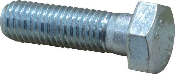 Value Collection - M12x1.75mm Metric Coarse, 40mm Length Under Head Hex Head Cap Screw - Partially Threaded, Grade 8.8 Steel, Zinc-Plated Finish, 19mm Hex - Apex Tool & Supply