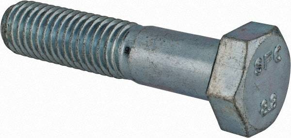 Value Collection - M12x1.75mm Metric Coarse, 55mm Length Under Head Hex Head Cap Screw - Partially Threaded, Grade 8.8 Steel, Zinc-Plated Finish, 19mm Hex - Apex Tool & Supply