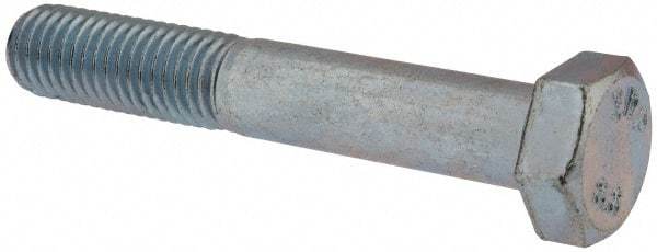 Value Collection - M12x1.75mm Metric Coarse, 75mm Length Under Head Hex Head Cap Screw - Partially Threaded, Grade 8.8 Steel, Zinc-Plated Finish, 19mm Hex - Apex Tool & Supply