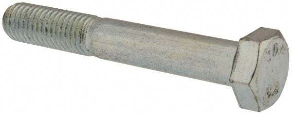 Value Collection - M12x1.75mm Metric Coarse, 80mm Length Under Head Hex Head Cap Screw - Partially Threaded, Grade 8.8 Steel, Zinc-Plated Finish, 19mm Hex - Apex Tool & Supply