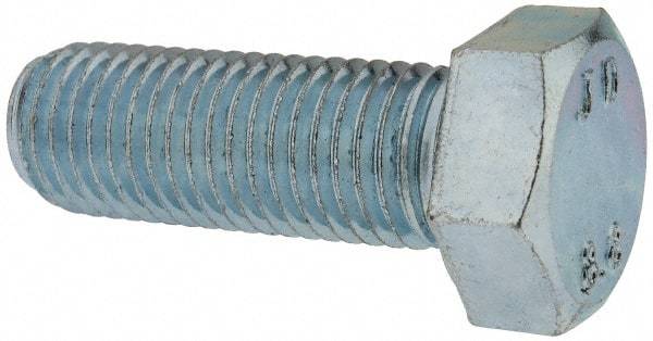 Value Collection - M20x2.50mm Metric Coarse, 55mm Length Under Head Hex Head Cap Screw - Fully Threaded, Grade 8.8 Steel, Zinc-Plated Finish, 30mm Hex - Apex Tool & Supply