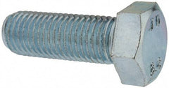 Value Collection - M20x2.50mm Metric Coarse, 55mm Length Under Head Hex Head Cap Screw - Fully Threaded, Grade 8.8 Steel, Zinc-Plated Finish, 30mm Hex - Apex Tool & Supply