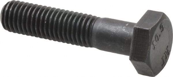 Value Collection - M10x1.50mm Metric Coarse, 45mm Length Under Head Hex Head Cap Screw - Partially Threaded, Grade 10.9 Steel, Black Oxide Finish, 17mm Hex - Apex Tool & Supply