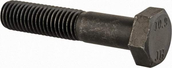 Value Collection - M12x1.75mm Metric Coarse, 60mm Length Under Head Hex Head Cap Screw - Partially Threaded, Grade 10.9 Steel, Black Oxide Finish, 19mm Hex - Apex Tool & Supply