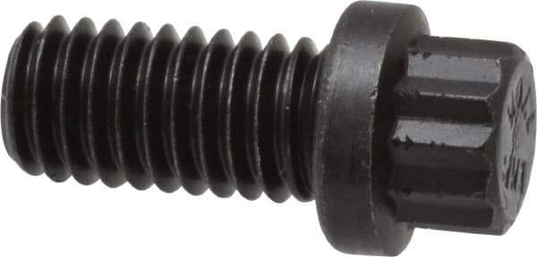 Value Collection - 3/8-16 UNC, 3/4" Length Under Head, 12 Point Drive Flange Bolt - 3/4" Thread Length, 170M PSI Alloy Steel, Smooth Flange, Uncoated - Apex Tool & Supply