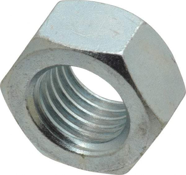 Value Collection - 1-8 UNC Grade C Hex Lock Nut with Distorted Thread - 1-1/2" Width Across Flats, 7/8" High, Cadmium Clear-Plated Finish - Apex Tool & Supply