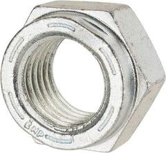 Value Collection - 1-1/8 - 7 UNC Grade C Hex Lock Nut with Distorted Thread - 1-11/16" Width Across Flats, 1" High, Cadmium Clear-Plated Finish - Apex Tool & Supply