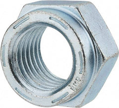 Value Collection - 1-1/4 - 7 UNC Grade C Hex Lock Nut with Distorted Thread - 1-7/8" Width Across Flats, 1-3/32" High, Cadmium Clear-Plated Finish - Apex Tool & Supply