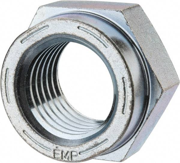 Value Collection - 2 - 4-1/2 UNC Grade C Hex Lock Nut with Distorted Thread - 3" Width Across Flats, Cadmium Clear-Plated Finish - Apex Tool & Supply