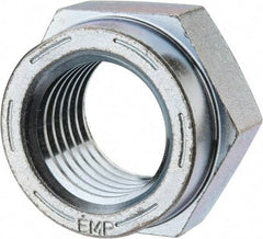 Value Collection - 2 - 4-1/2 UNC Grade C Hex Lock Nut with Distorted Thread - 3" Width Across Flats, Cadmium Clear-Plated Finish - Apex Tool & Supply