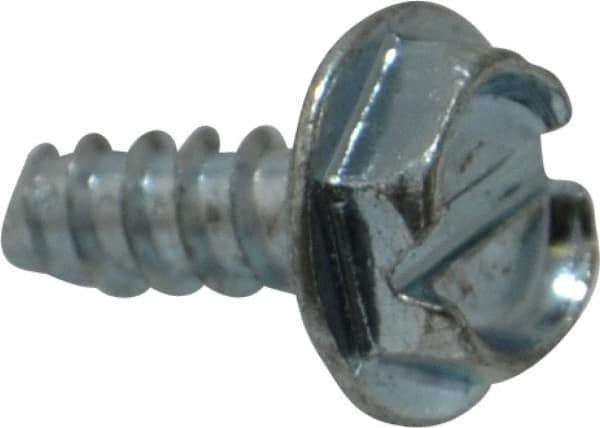 Value Collection - #6 Hex Washer Head Slotted Sheet Metal Screw - Steel, 3/8" Length Under Head, Grade 2 - Apex Tool & Supply