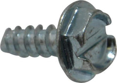 Value Collection - #6 Hex Washer Head Slotted Sheet Metal Screw - Steel, 3/8" Length Under Head, Grade 2 - Apex Tool & Supply