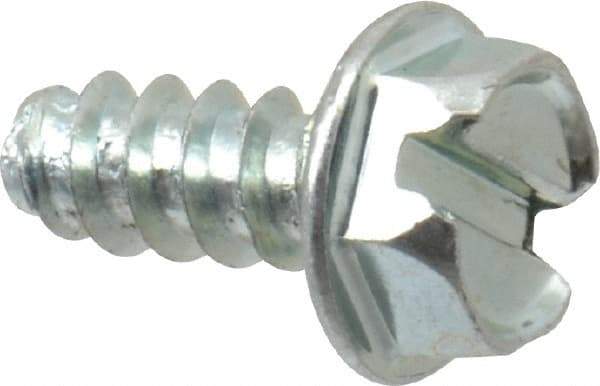 Value Collection - #8 Hex Washer Head Slotted Sheet Metal Screw - Steel, 3/8" Length Under Head, Grade 2 - Apex Tool & Supply