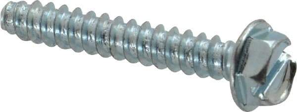 Value Collection - #8 Hex Washer Head Slotted Sheet Metal Screw - Steel, 1" Length Under Head, Grade 2 - Apex Tool & Supply