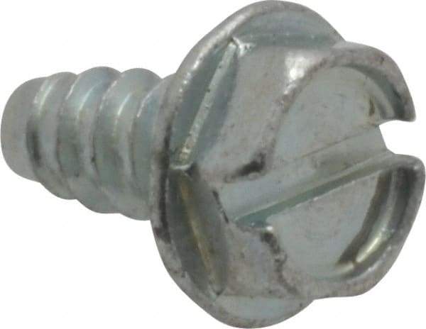Value Collection - #10 Hex Washer Head Slotted Sheet Metal Screw - Steel, 3/8" Length Under Head, Grade 2 - Apex Tool & Supply