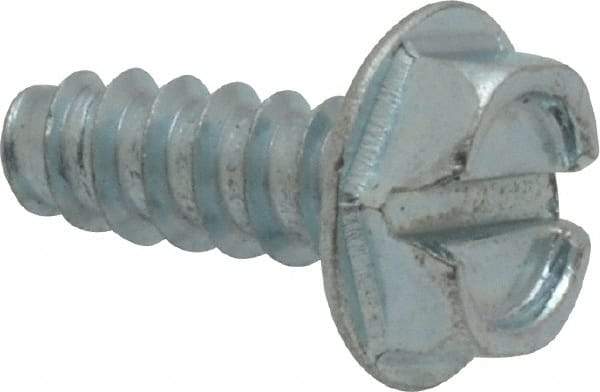 Value Collection - #10 Hex Washer Head Slotted Sheet Metal Screw - Steel, 1/2" Length Under Head, Grade 2 - Apex Tool & Supply