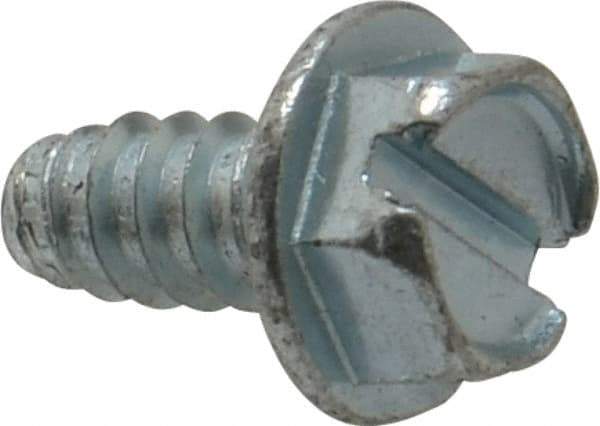 Value Collection - 1/4" Hex Washer Head Slotted Sheet Metal Screw - Steel, 1/2" Length Under Head, Grade 2 - Apex Tool & Supply