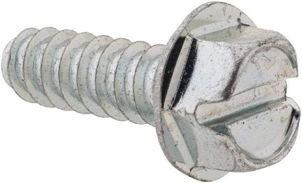 Value Collection - 1/4" Hex Washer Head Slotted Sheet Metal Screw - Steel, 3/4" Length Under Head, Grade 2 - Apex Tool & Supply
