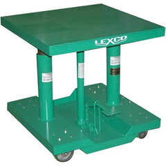 Wesco Industrial Products - 2,000 Lb Capacity Manual Hydraulic Post Lift Table - 30" to 48" Lift Height, 30" Platform Length x 30" Platform Width - Apex Tool & Supply