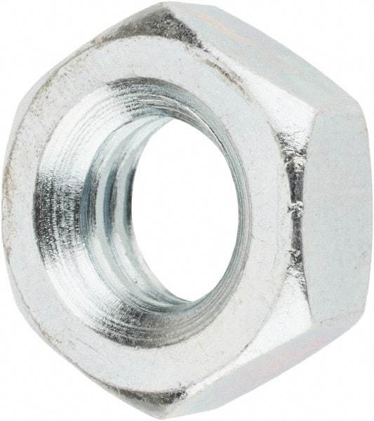 Value Collection - 3/8-16 UNC Steel Right Hand Machine Screw Hex Nut - 5/8" Across Flats, 1/4" High, Zinc Clear Finish - Apex Tool & Supply