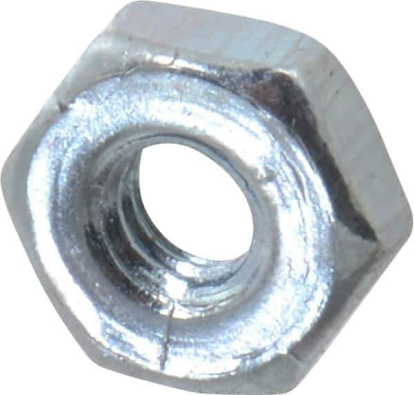 Value Collection - #2-64 UN Steel Right Hand Machine Screw Hex Nut - 3/16" Across Flats, 0.066" High, Zinc-Plated Finish, 2B Class of Fit - Apex Tool & Supply