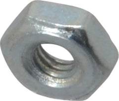 Value Collection - #4-48 UN Steel Right Hand Machine Screw Hex Nut - 1/4" Across Flats, 0.098" High, Zinc-Plated Finish, 2B Class of Fit - Apex Tool & Supply