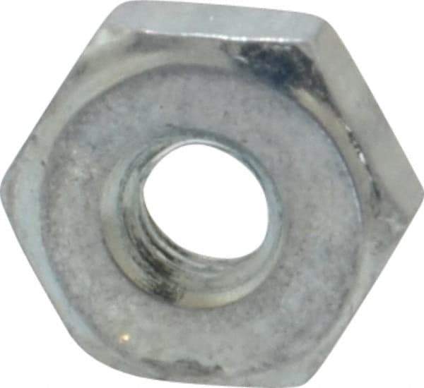 Value Collection - #6-40 UN Steel Right Hand Machine Screw Hex Nut - 5/16" Across Flats, 0.114" High, Zinc-Plated Finish, 2B Class of Fit - Apex Tool & Supply