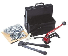 Value Collection - 200 Inch Long x 1/2 Inch Wide, Strapping Kit - Contains 2 Coils, 500 Seals, Steel Strap Cutter, Sealing Tool, Tensioner and Heavy Duty Reusable Dispenser - Apex Tool & Supply
