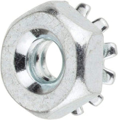 Value Collection - #6-32, Zinc Plated, Steel Hex Nut with External Tooth Washer - 11/32" Washer Diam, 5/16" Width Across Flats - Apex Tool & Supply