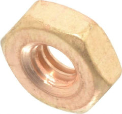 Value Collection - #8-32 UNC Silicon Bronze Right Hand Machine Screw Hex Nut - 11/32" Across Flats, 1/8" High, Uncoated - Apex Tool & Supply