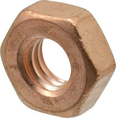 Value Collection - 5/16-18 UNC Silicon Bronze Right Hand Machine Screw Hex Nut - 9/16" Across Flats, 7/32" High, Uncoated - Apex Tool & Supply