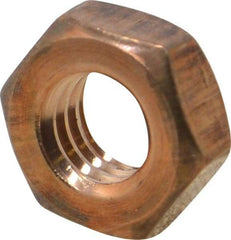 Value Collection - 3/8-16 UNC Silicon Bronze Right Hand Machine Screw Hex Nut - 5/8" Across Flats, 1/4" High, Uncoated - Apex Tool & Supply