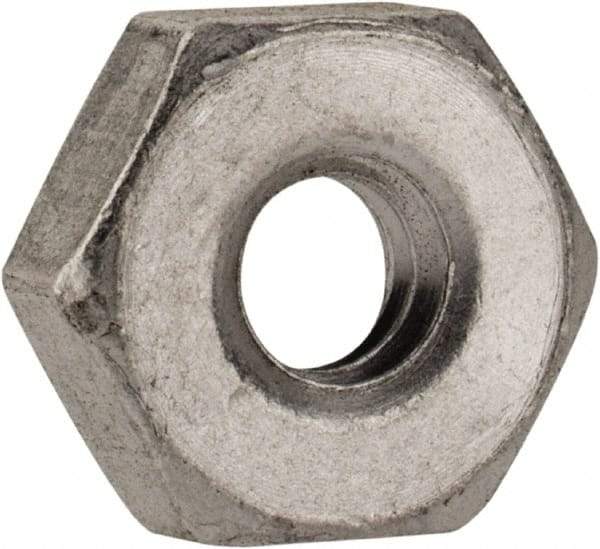 Value Collection - #6-32 UNC Aluminum Right Hand Machine Screw Hex Nut - 5/16" Across Flats, 7/64" High, Uncoated - Apex Tool & Supply