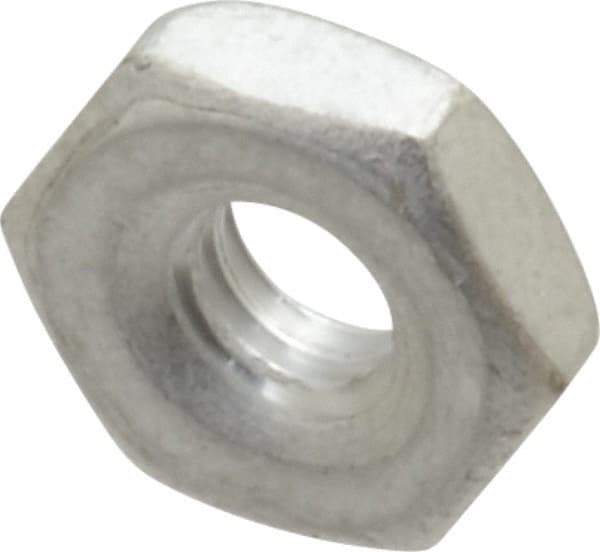 Value Collection - #8-32 UNC Aluminum Right Hand Machine Screw Hex Nut - 11/32" Across Flats, 1/8" High, Uncoated - Apex Tool & Supply