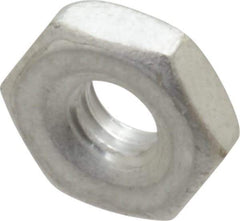 Value Collection - #8-32 UNC Aluminum Right Hand Machine Screw Hex Nut - 11/32" Across Flats, 1/8" High, Uncoated - Apex Tool & Supply