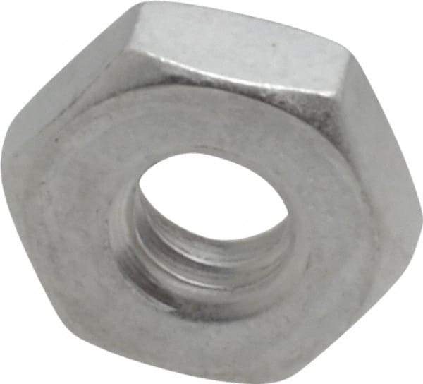 Value Collection - #10-24 UNC Aluminum Right Hand Machine Screw Hex Nut - 3/8" Across Flats, 1/8" High, Uncoated - Apex Tool & Supply