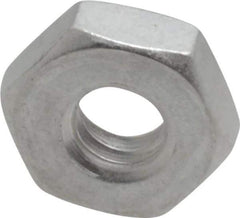 Value Collection - #10-24 UNC Aluminum Right Hand Machine Screw Hex Nut - 3/8" Across Flats, 1/8" High, Uncoated - Apex Tool & Supply