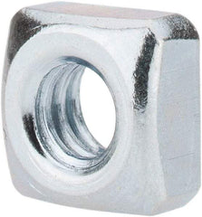 Value Collection - 1/4-20 Steel Square Nut - Zinc Plated, 7/16" Square Width x 7/32" Overall Height - Apex Tool & Supply