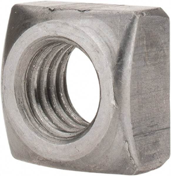 Value Collection - 1/2-13 Steel Square Nut - Uncoated, 13/16" Square Width x 7/16" Overall Height - Apex Tool & Supply