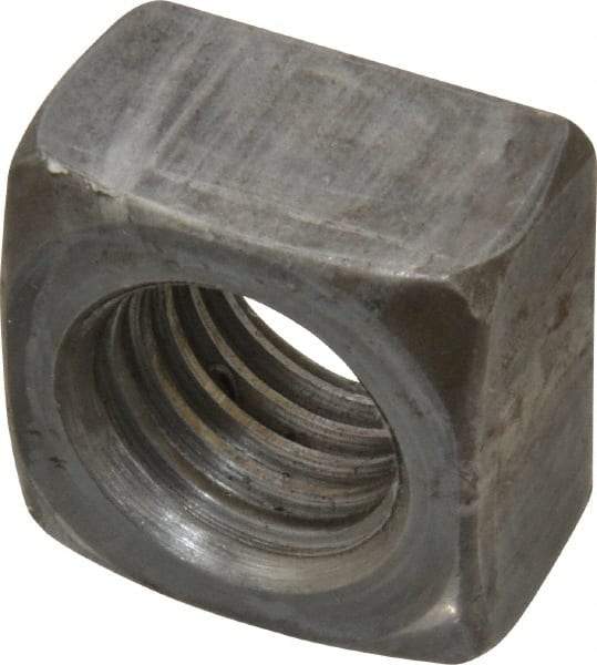 Value Collection - 3/4-10 Steel Square Nut - Uncoated, 1-1/8" Square Width x 21/32" Overall Height - Apex Tool & Supply