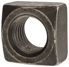Value Collection - 1-8 Steel Square Nut - Uncoated, 1-1/2" Square Width x 7/8" Overall Height - Apex Tool & Supply