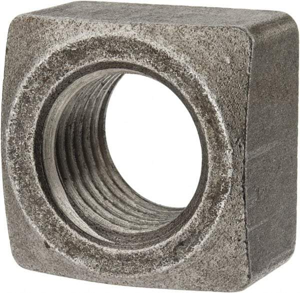 Value Collection - 1-1/4-7 Steel Square Nut - Uncoated, 1-7/8" Square Width x 1-3/32" Overall Height - Apex Tool & Supply