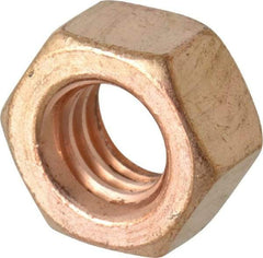 Value Collection - 5/16-18 UNC Silicon Bronze Right Hand Hex Nut - 1/2" Across Flats, 17/64" High, Uncoated - Apex Tool & Supply