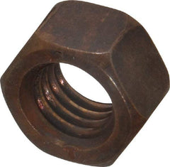 Value Collection - 1/2-13 UNC Silicon Bronze Right Hand Hex Nut - 3/4" Across Flats, 7/16" High, Uncoated - Apex Tool & Supply