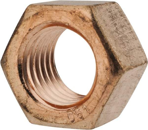 Value Collection - 1-8 UN Silicon Bronze Right Hand Hex Nut - 1-1/2" Across Flats, 55/64" High, Uncoated - Apex Tool & Supply