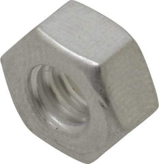 Value Collection - 1/4-20 UN Aluminum Right Hand Hex Nut - 7/16" Across Flats, 7/32" High, Uncoated - Apex Tool & Supply