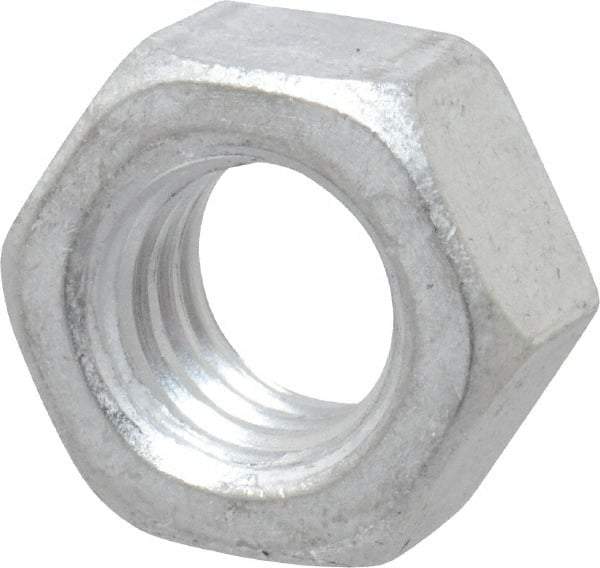 Value Collection - 5/16-18 UN Aluminum Right Hand Hex Nut - 1/2" Across Flats, 17/64" High, Aluminum-Plated Finish - Apex Tool & Supply