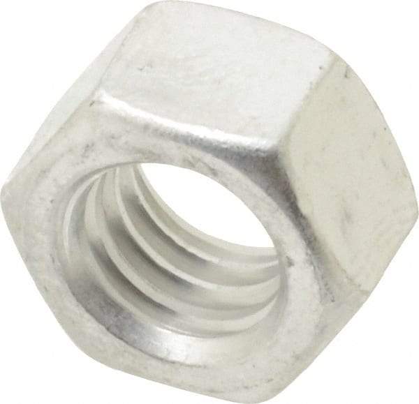 Value Collection - 3/8-16 UN Aluminum Right Hand Hex Nut - 9/16" Across Flats, 21/64" High, Uncoated - Apex Tool & Supply